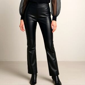 Zara Slim Pleather Faux Leather Stretch Pants Black XS